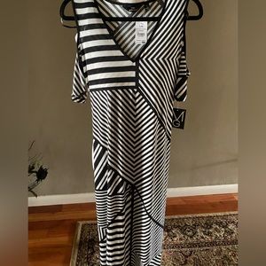 Black and White Striped Dress